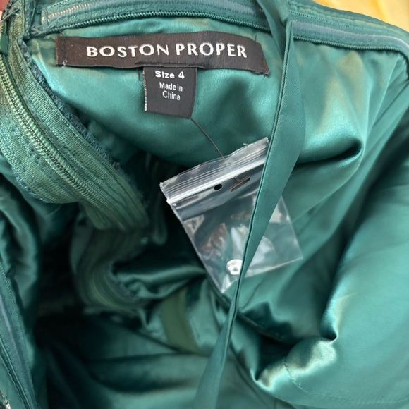 NEW Boston Proper Deep Emerald Sequin Lace High Mock Neck Sheath Dress Size 4 - Picture 11 of 16